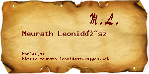 Meurath Leonidász névjegykártya